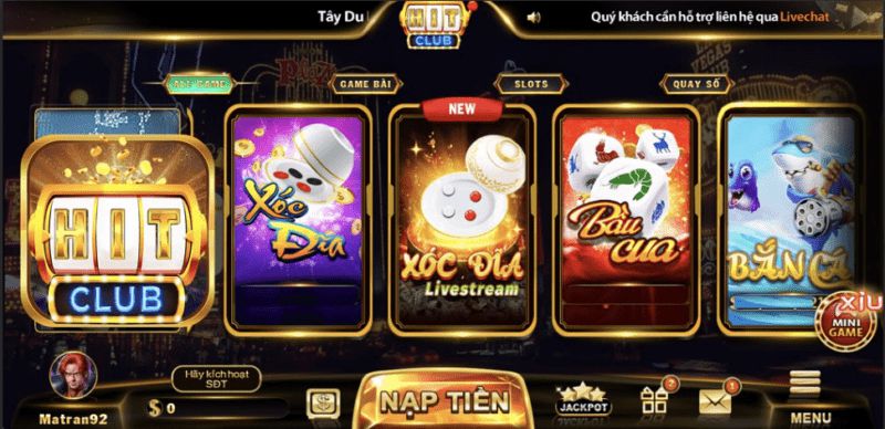 Hitclub Một loạt các sản phẩm trò chơi đa dạng - Hitclub
